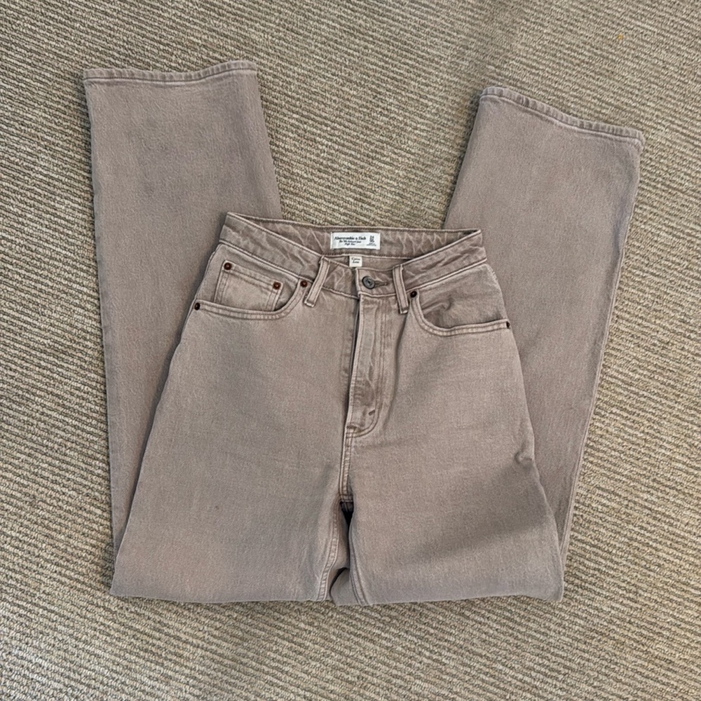 Abercrombie tan jeans with the perfect straight leg